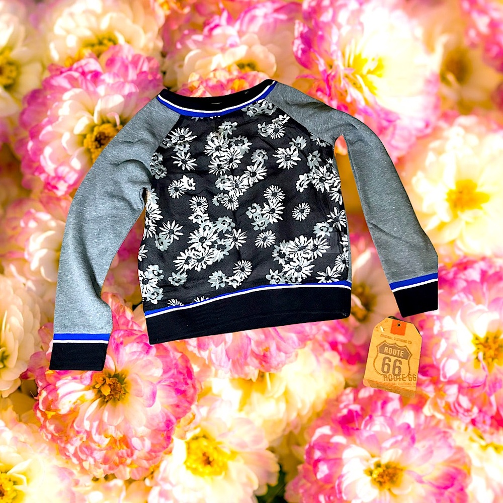 Route 66 floral mesh super trendy  sweatshirt